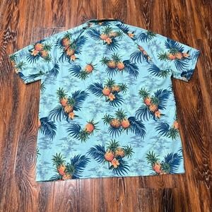 Tommy Bahama IslandZone Mens XL Polo Shirt Blue Pineapple Tropical Stretch Golf